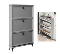 Armoire de Rangement à Chaussures Mince cachée avec étagère à feuillets pour e - Économie d'espace pour Chaussures Design élégant Parfait pour l'utilisation du Couloir et du Placard