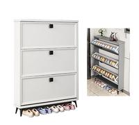 Armoire de Rangement à Chaussures Mince cachée avec étagère à feuillets pour e - Économie d'espace pour Chaussures Design élégant Parfait pour l'utilisation du Couloir et du Placard