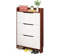 Armoire de rangement à chaussures mince, étagère à chaussures cachée moderne pour entrée, organisateur de chaussures étroit fermé avec portes, placard à chaussures blanc (taille : 80 cm) - Solution
