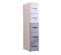 Armoire de rangement à tiroir de 20 cm de large, armoire de rangement pour salle de bain, chevet, espace étroit, étagère de cuisine, organisateur blanc gris, 6 couches