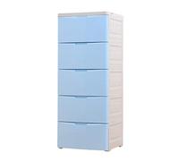 Armoire de rangement à tiroirs en plastique pour bébé Bleu 114,3 cm de large
