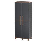 Art Plast - Armoire de Rangement Anthracite 2 Portes 3 Etagères réglables 70 x 39 x 165cm - Meuble de Garage Atelier Buanderie