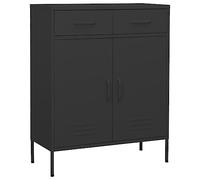 Armoire de rangement anthracite 80 x 35 x 101,5 cm en acier avec 2 portes, 2 tiroirs, étagère réglable, armoire de bureau pour garage, garde-manger