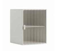 Armoire de Rangement Armoire Coffre Meuble Organisateur avec Porte Casier Polyvalent Séparateur Interne Rangement Ordonné Style Sobre Adaptée aux Chambres Salons Bureaux , Grand , Transparent Blanc