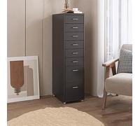Armoire de rangement, armoire mobile en métal avec roulettes verrouillables, armoire de rangement mobile à tiroir, armoire de remplissage verticale à roulettes, sous le bureau en métal (dimensions :