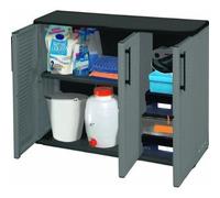 Art Plast E101/B Armoire basse en plastique à 3 portes Gris