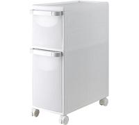 Armoire de rangement au sol de salle de bain - Petit coin de salle de bain avec tiroirs et roulettes transparents - Chariot de rangement étanche pour cuisine petits espaces (taille : 2 tiroirs)