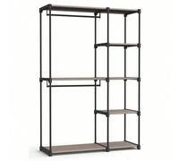 Armoire de rangement, avec barres de suspension, Porte-vêtements, Organisateur, pour vestiaire, Chambre, 43 x 124 x 182 cm, Taupe