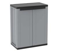 Armoire de rangement basse 2 portes 1 Etagère Gris Terry
