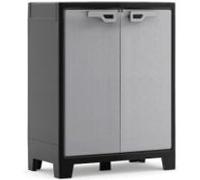 Keter Armoire de rangement basse TITAN – 80 x 44 x 100 cm – Gris/Noir