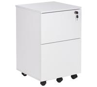 Armoire de Rangement Blanche à 2 Tiroirs Caisson de Bureau Bois d'Ingénieri