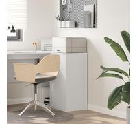 Armoire de Rangement Blanche en MDF, Meuble de Rangement Moderne, Buffet Salle à Manger, Commode Cuisine, bahut Salon, 40 x 41 x 135 cm, Blanc