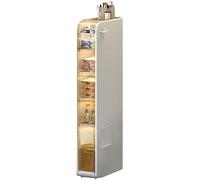 Armoire de rangement blanche pour salle de bain avec tiroirs transparents autonome et haute armoire étroite pour cuisine, couloir, salon, toilettes, roulettes pour une mobilité facile, idéale pour les