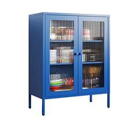 Armoire de rangement, buffet double porte en fer, 3 couches, organisateur de cuisine et de salon avec portes d'armoire en verre