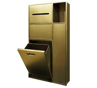 Armoire de rangement cachée en acier inoxydable 304 pour salle de bain avec support de papier toilette intégré pour chambre à coucher, bureau, cuisine (doré, 40 x 67 x 14 cm)