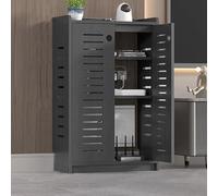 Armoire de rangement cachée pour routeur et câbles, étagère à double étage avec gestion des multiprises, solution multimédia invisible pour la maison