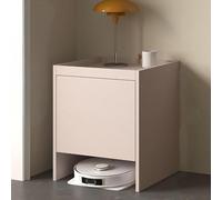 Armoire de rangement cachée sous vide robot en bois avec tiroirs et étagère autonome pour la maison ou le bureau (gris, hauteur 65 cm)