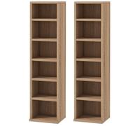 Lot De 2 Étagères Colonnes Rangement Max. 204 Cd Chêne