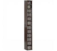 Armoire de rangement CD-DVD - HOMCOM - 6 + 6 compartiments - capacité max. 204 CD - 21 x 22,5 x 88,5 cm - marron