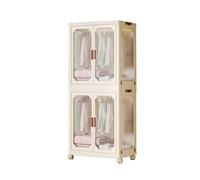 Armoire de rangement compacte à roulettes pour chambre à coucher, grande armoire ouverte avec tringle de suspension, placard haute capacité pour appartements et petits espaces (55 x 32,5 x 128 cm)