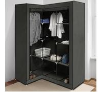 Armoire de rangement d'angle grise dressing penderie XXL tissu