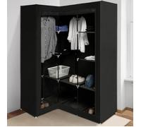Armoire de rangement d'angle noire - IDMARKET - Dressing penderie XXL - Métal - Contemporain