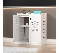Armoire de rangement de câbles avec porte ventilée pour rangement de routeur dans les espaces de vie