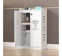 Armoire de rangement de câbles avec porte ventilée pour rangement de routeur dans les espaces de vie