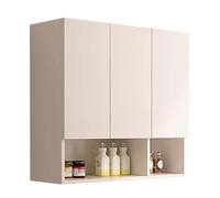 Armoire de rangement de cuisine blanche avec portes en verre - Vitrine murale pour salle à manger, salle de bain et salon - Étagère murale moderne (90 x 80 x 30 cm)