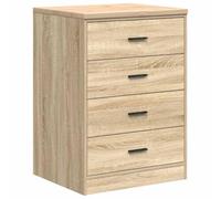 Armoire de rangement de garage en chêne Sonoma avec plan de travail en pin massif, 60 x 51 x 85 cm, 4 tiroirs, matériau en bois, armoire polyvalente pour atelier et salle de stockage