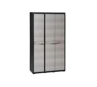Armoire de rangement de jardin avec 4 étagères Noir et gris