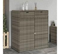 vidaXL Armoire de rangement de jardin avec porte 105x55x113 cm Résine tressée Gris 365565