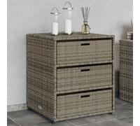 Armoire de rangement de jardin gris 55x59x69 cm résine tressée Gris G