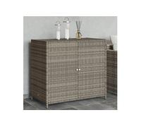 Vidaxl Armoire De Rangement De Jardin Gris 83x45x76 Cm Résine Tressée