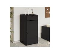 vidaXL Armoire de Rangement de Jardin, Organisateur de Terrasse avec Porte, Meuble d'Extérieur Patio Arrière-Cour, Noir Résine Tressée