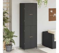 Armoire de rangement de jardin Noir 59x40x180 cm Résine tressée vidaXL
