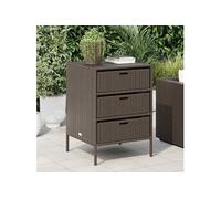 Vidaxl Armoire De Rangement De Jardin Marron 55x59x80cm Résine Tressée