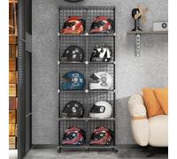 Armoire De Rangement De Présentoir De Casque En Métal, Organisateur De Stockage De Cube De Fil De Vitrine De Support De Chapeau Empilable Au Détail Moderne, Étagères Modulaires Empilables(10 grids)