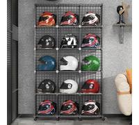 Armoire De Rangement De Présentoir De Casque En Métal, Organisateur De Stockage De Cube De Fil De Vitrine De Support De Chapeau Empilable Au Détail Moderne, Étagères Modulaires Empilables(15 grids)