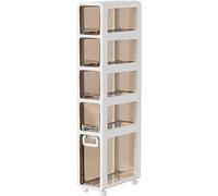 Armoire de rangement de salle de bain avec 4 tiroirs et roulettes, armoire d'angle de grande capacité, commode étroite de rangement verticale pour salle de bain, petits espaces et espaces