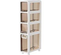 Armoire de rangement de salle de bain avec 4 tiroirs et roulettes, armoire d'angle de grande capacité, commode étroite de rangement verticale pour salle de bain, petits espaces et espaces