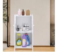 ARMOIRE DE RANGEMENT DE SALLE DE BAIN AVEC PORTE - YIYI - 2 ÉTAGÈRES - 36 X 22 X 75 CM - BLANC
