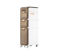 Armoire de rangement de salle de bain en plastique étroite de 7" - Tour latérale étanche avec supports et roues verrouillables - Parfait pour le papier toilette et les solutions de nizing