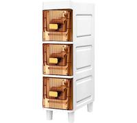 Armoire de rangement de salle de bain fine de 17,8 cm de large, 3/4/5/6 niveaux avec tiroirs et roulettes transparents, armoire de rangement pour toilettes pour petits espaces et espaces, économie