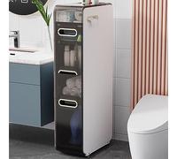 Armoire de rangement de salle de bain mince autonome en lin avec tiroirs 3/4 niveaux, placard d'entrée autonome pour économiser de l'espace