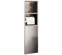 Armoire de rangement décorative intégrée en acier inoxydable avec poubelle pour salon, chambre à coucher, cuisine, salle de bain, noir, 18 x 80 x 12,5 cm