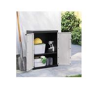 Armoire de rangement d'extérieur gris et noir 65x37x85 cm PP 364199
