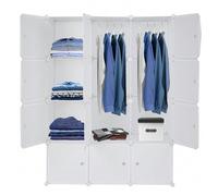 Armoire de rangement Diy Penderie 12 Cubes Armoire de placard modulaire avec barre de suspension Portes Blanc et Noir Présentation:Avez-vous besoin d'un Cube Storage universel ? Si c'est le cas, vous