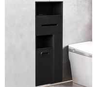 Armoire de rangement en acier inoxydable pour douche et salle de bain avec poubelle intégrée et porte-brosse de toilette, conçue pour les hôtels et les espaces publics