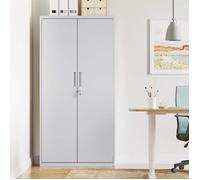 Armoire de Rangement en Acier - SONGMICS - Double Porte - 5 Niveaux - Gris
